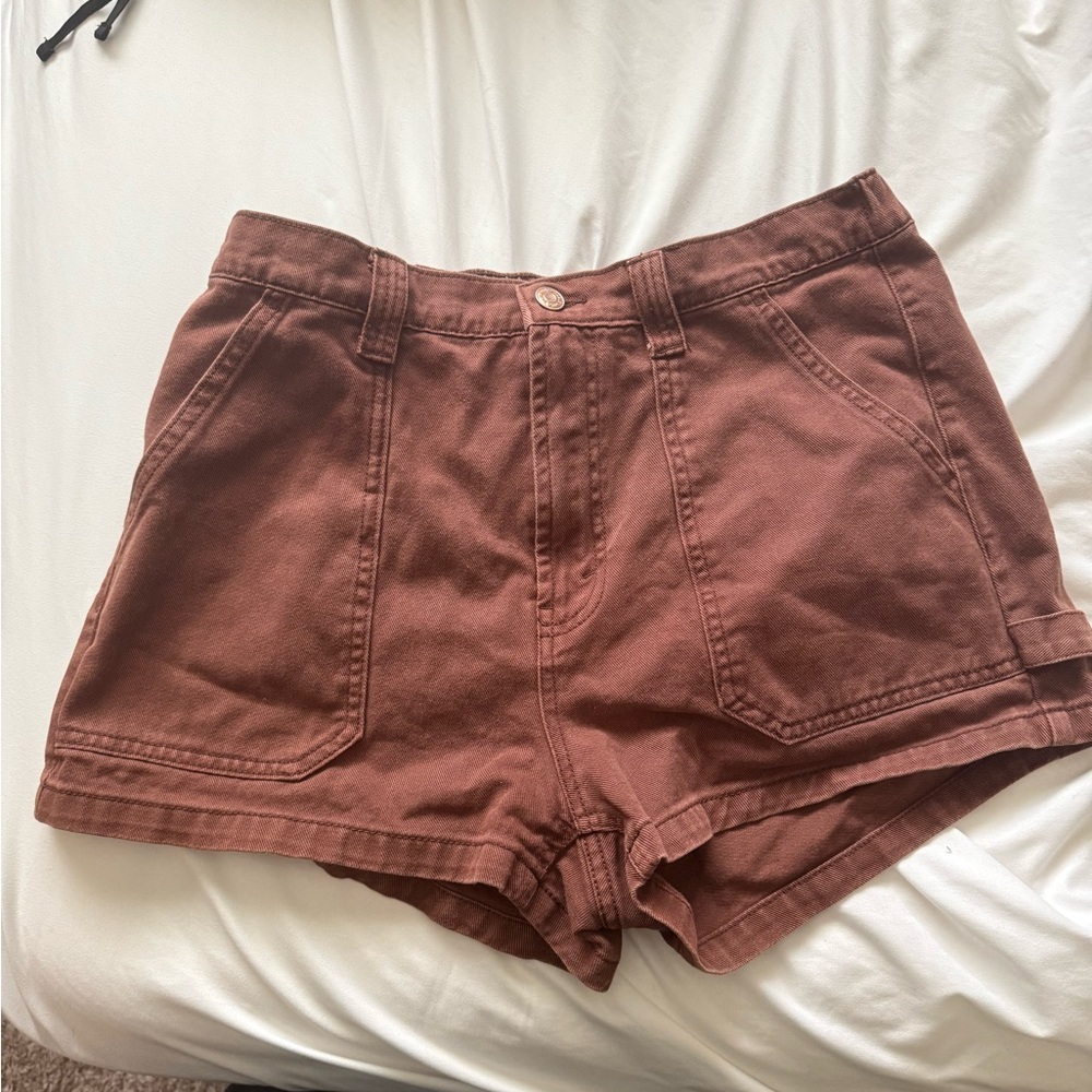High waist brown short